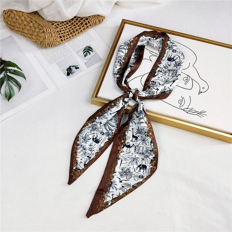 Unisex Sweet Polka Dots Polyester Printing Silk Scarves