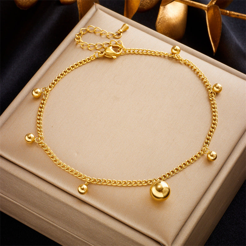 Fashion Women Heart Titanium Steel Anklets