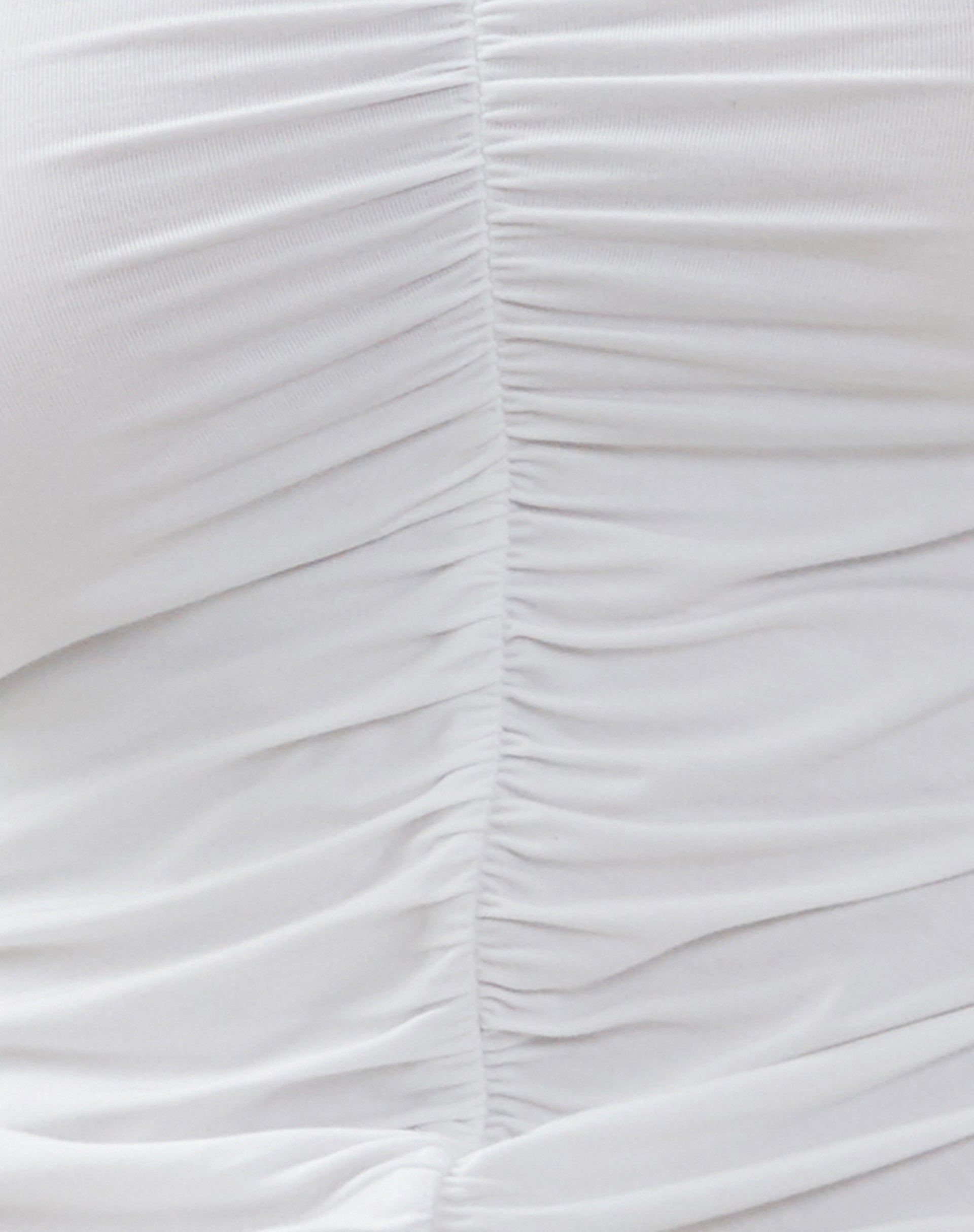 Akiane Ruched Long Sleeve Top in White