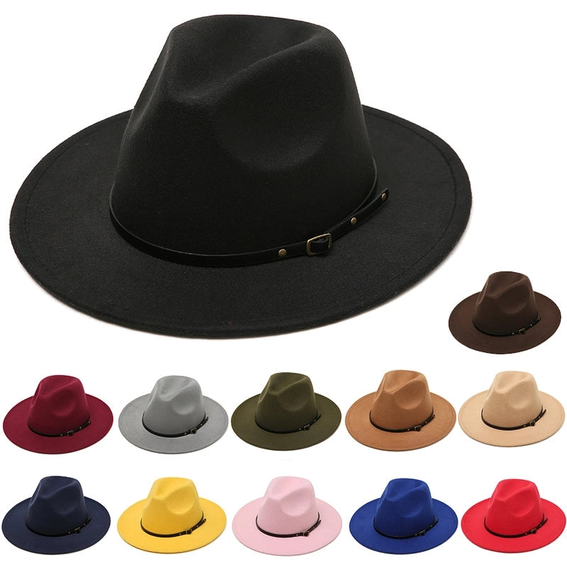 New Retro Women's Jazz Hat British Versatile Simple Woolen Hat Jazz Hat