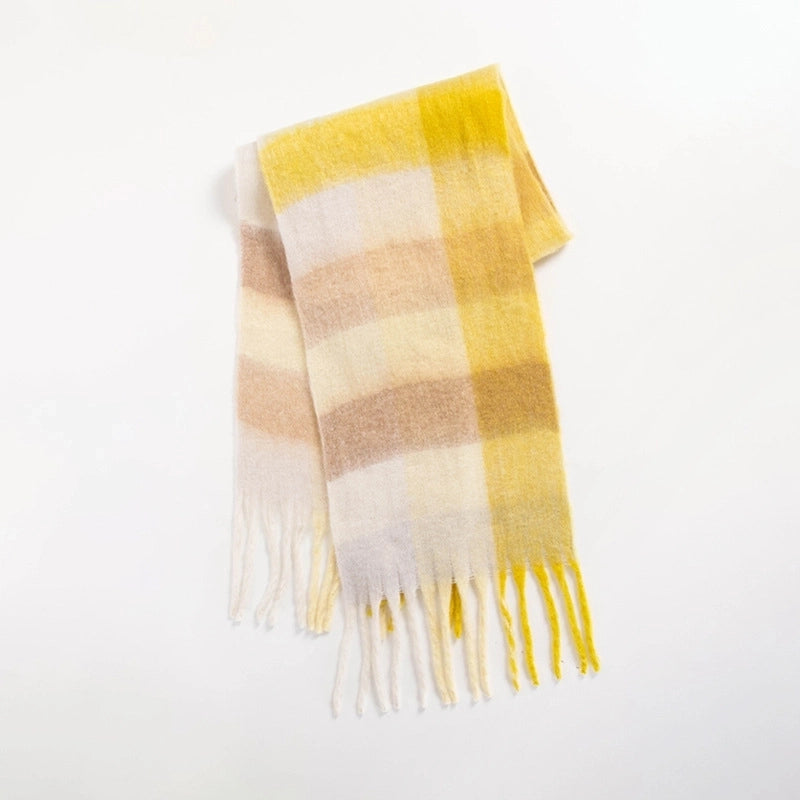 Women's Sweet Color Block Polyester Scarf
