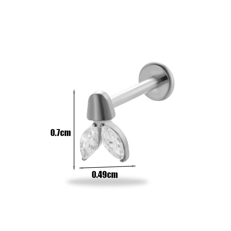 1 Piece Ear Cartilage Rings & Studs Minimalist  Flower Butterfly Pure Titanium Plating Inlay Zircon