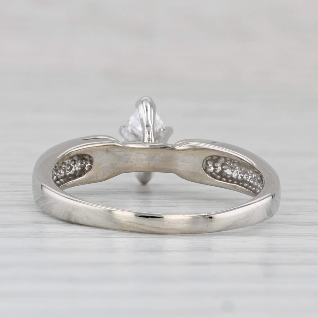0.52ct Marquise Diamond Solitaire Engagement Ring 14k White Gold Size 9 GGL GIA