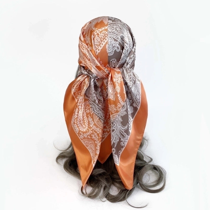 Women's Retro Flower Satin Printing Scarves & Gloves