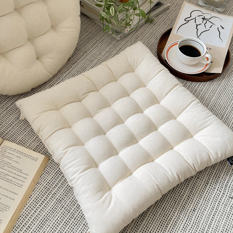 Elegant Minimalist Solid Color Cotton Blend Seat Cushion