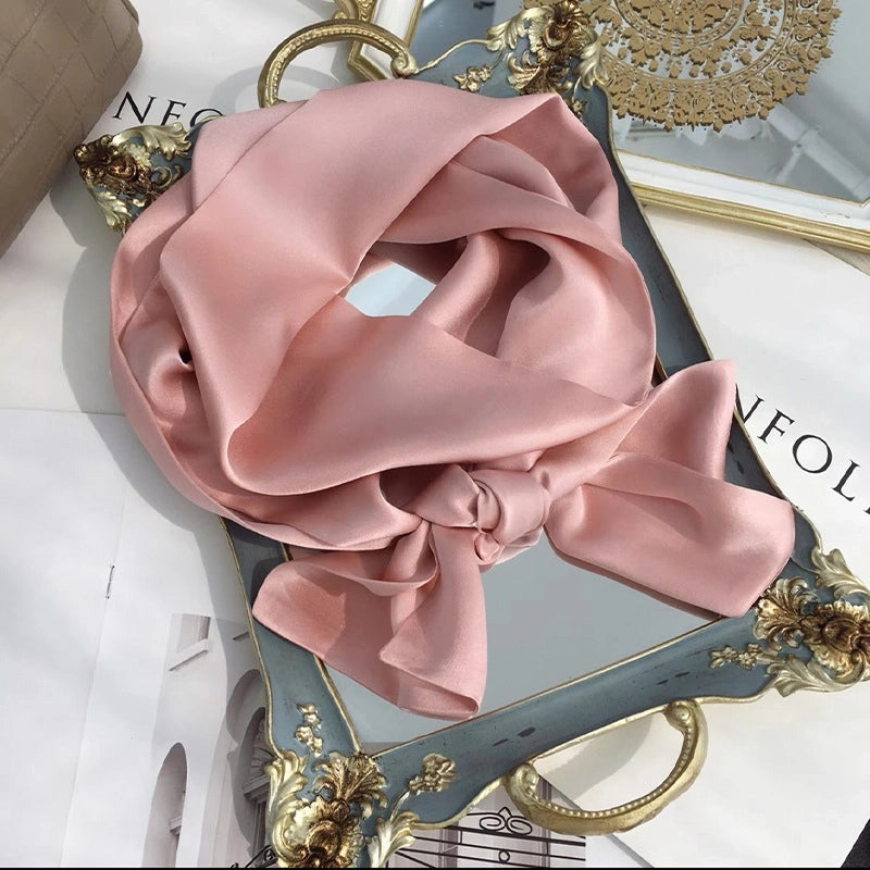 Women's Minimalist Classic Style Color Block Silk Silk Scarf