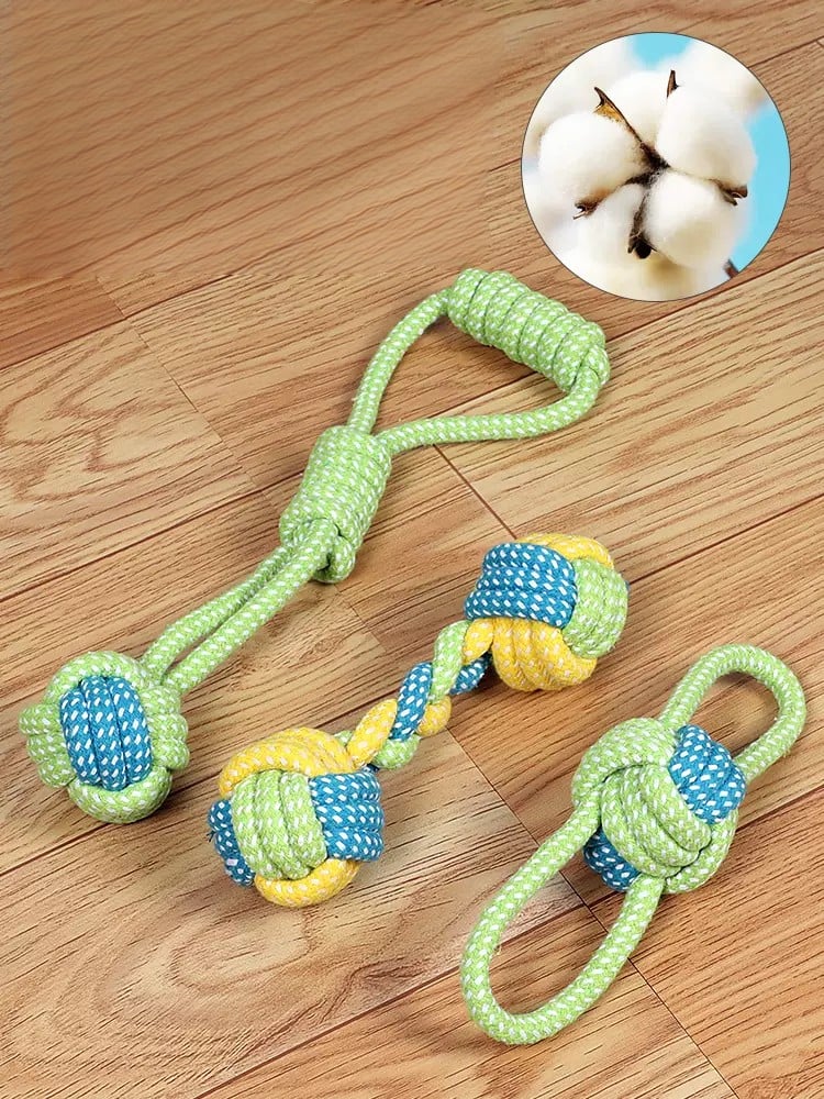 dog rope knot toy for grinding teeth and durable chewing