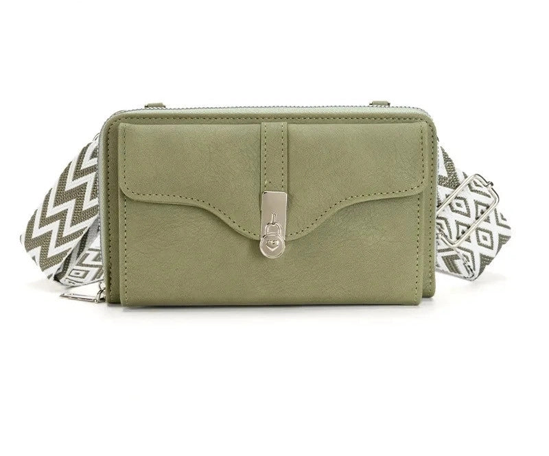 Women's Small Pu Leather Color Block Elegant Flip Cover Square Bag