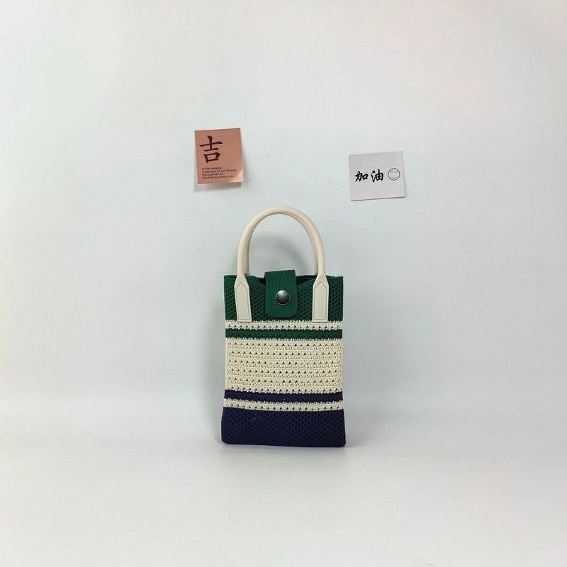 Women's Polyester Color Block Streetwear Square Hidden Buckle Handbag