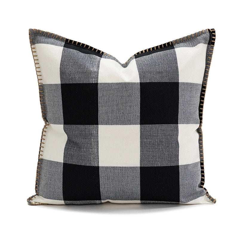 Elegant Minimalist Lattice Imitated Hemp Chenille Pillow Cases