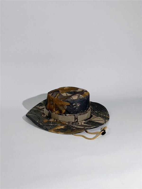 Unisex Tropical Solid Color Wide Eaves Bucket Hat