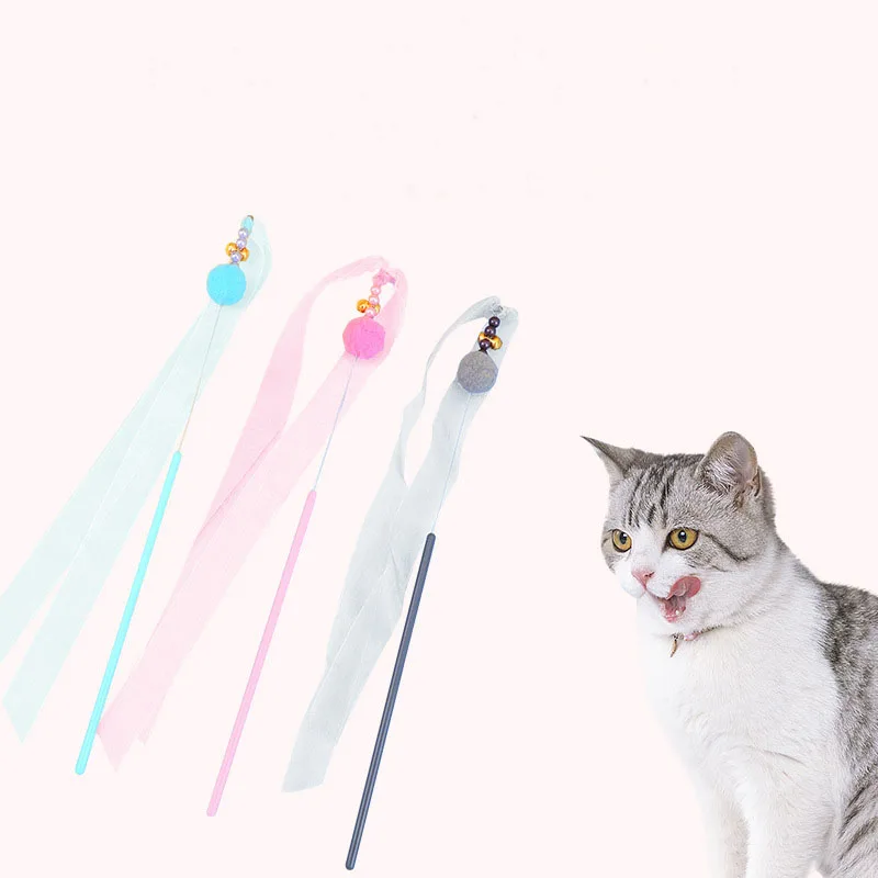 Fun exercise feather interactive cat toys sweet cats teaser stick set