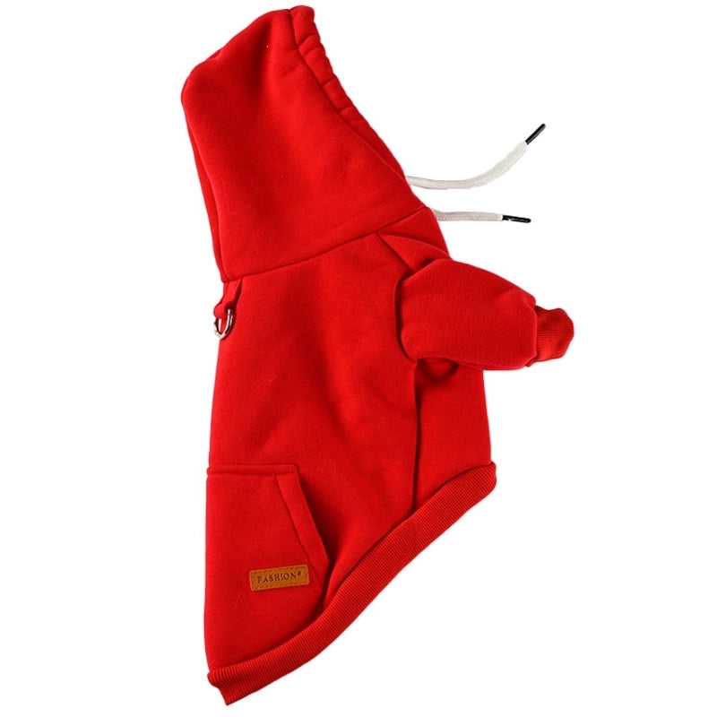 New Pure Color Cotton Pet Hooded Dog Clothes