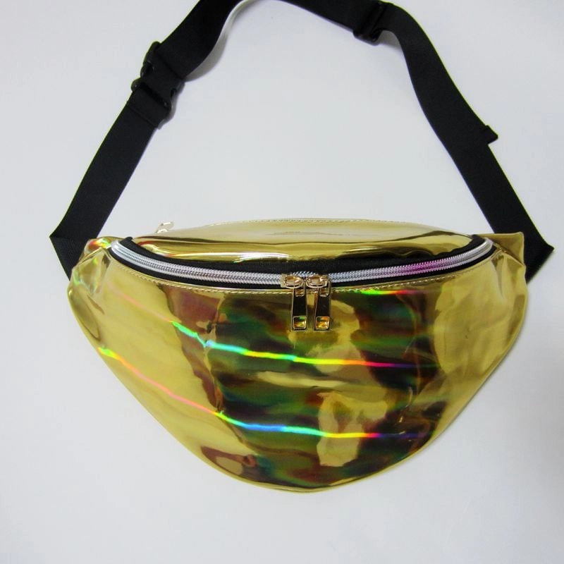 Ladies Waist Bag Running Outdoor Sports PU Colorful Laser New Shoulder Slung Chest Bag Men