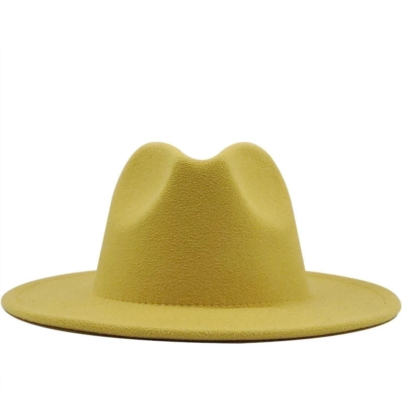 New Multicolor Wide Brim Woolen Hat Jazz Hat