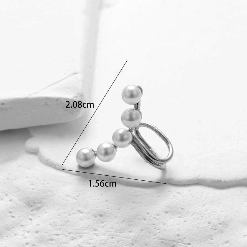 1 Piece Ear Cartilage Rings & Studs Minimalist Classic Style Heart Shape Pearl Flower Copper Inlay Zircon Ear Cartilage Rings & Studs