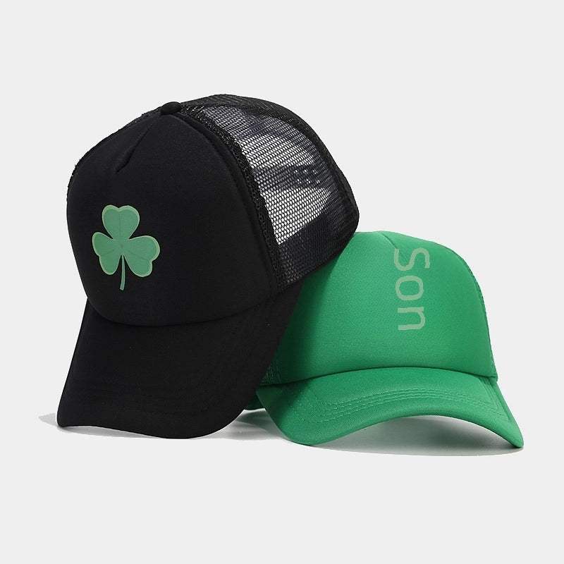 Popular Clover Pattern Spring And Summer Breathable Quick-drying Cap Outdoor Sunshade Sunscreen Mesh Baseball Cap