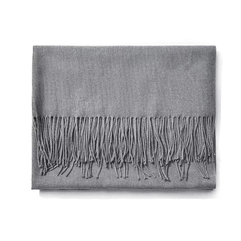 250g Autumn And Winter New Warm Thick Cashmere Texture Solid Color Couples Long Scarf Air Conditioning Tassel Shawl