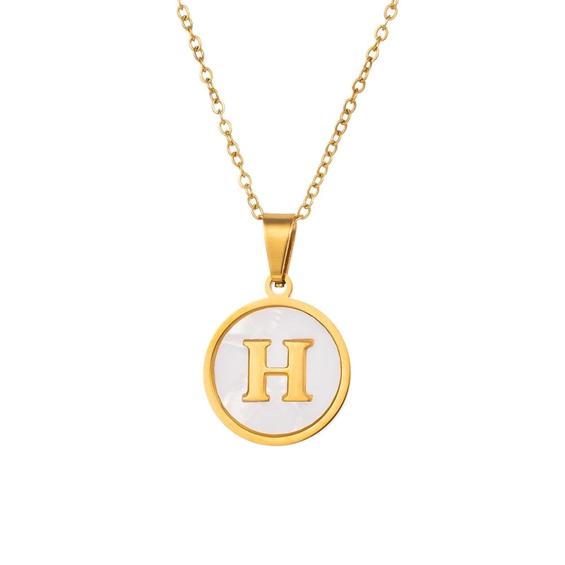 Minimalist Letter Titanium Steel Pendant Necklace