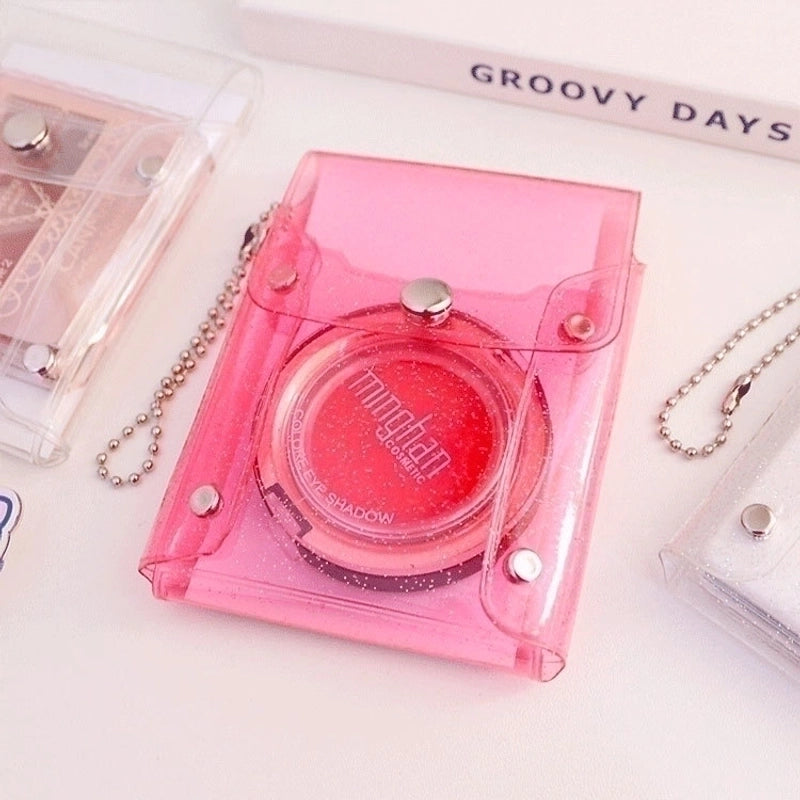 Women's Solid Color Pvc Buckle Card Holders