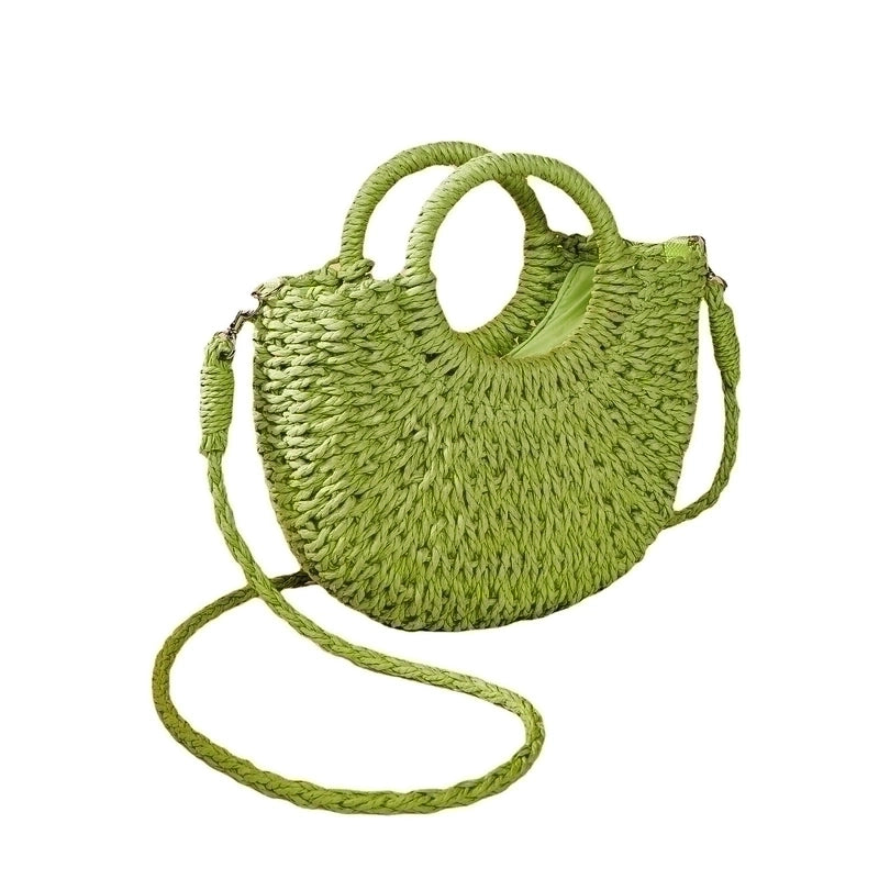 Women's Mini All Seasons Paper Solid Color Vacation Oval String Shoulder Bag Handbag
