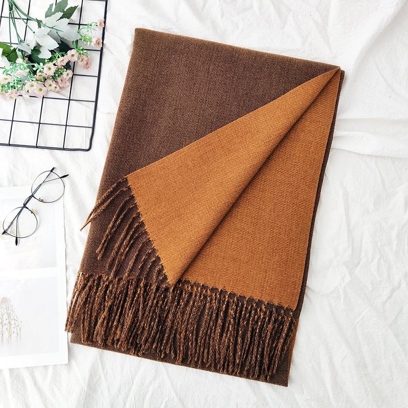 Unisex Sweet Minimalist Solid Color Imitation Cashmere Polyester Scarf
