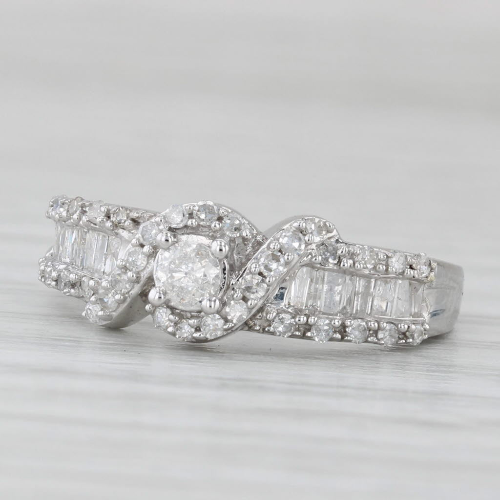 0.44ctw Diamond Engagement Ring 10k White Gold Size 6