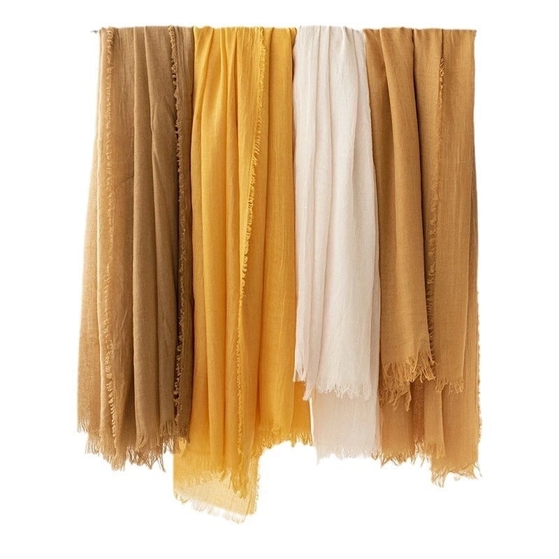 Women's Minimalist Solid Color Polyester Silk Scarf