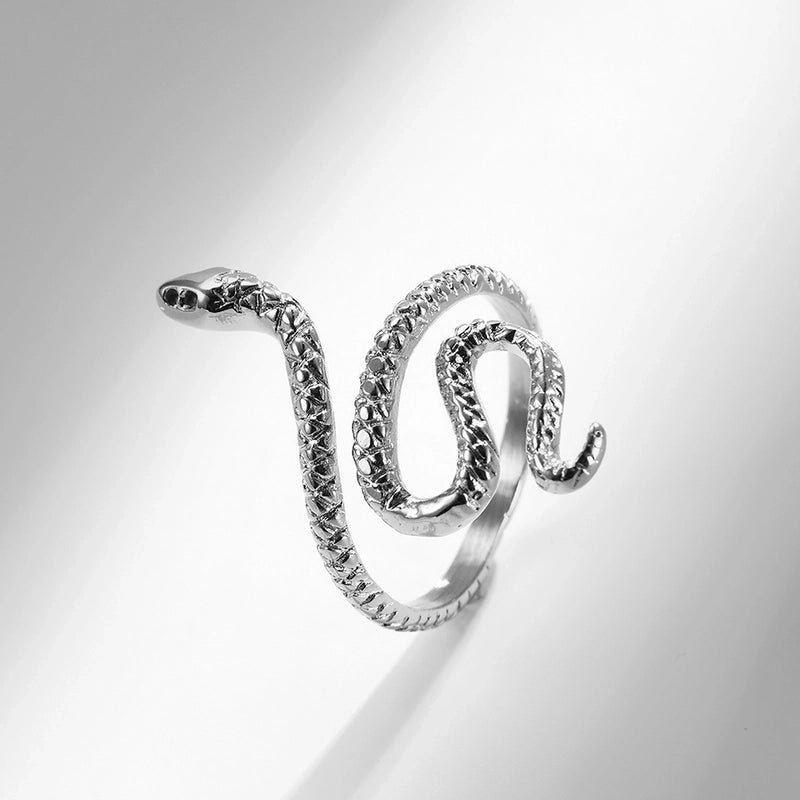 IG Style Minimalist Snake 304 Stainless Steel 18K Gold Plated Open Rings In Bulk