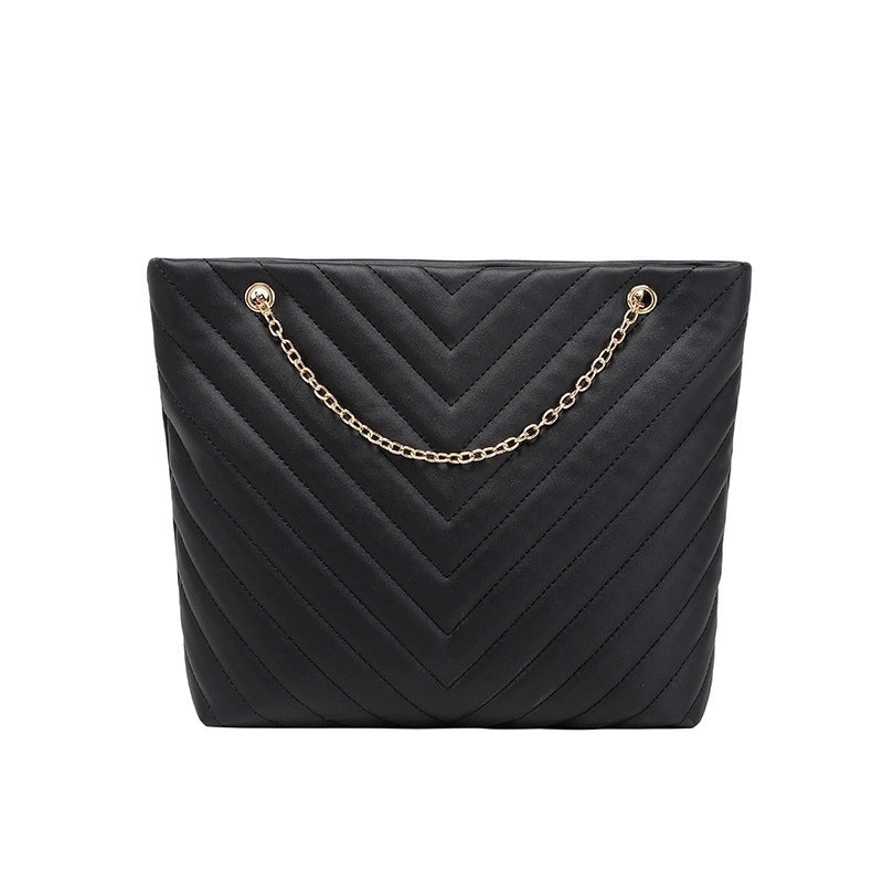 Women's Medium All Seasons Pu Leather Solid Color Elegant Classic Style Square Zipper Shoulder Bag Handbag