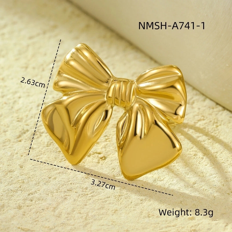 Lady Bow Knot Titanium Steel Women's Scarf Ring