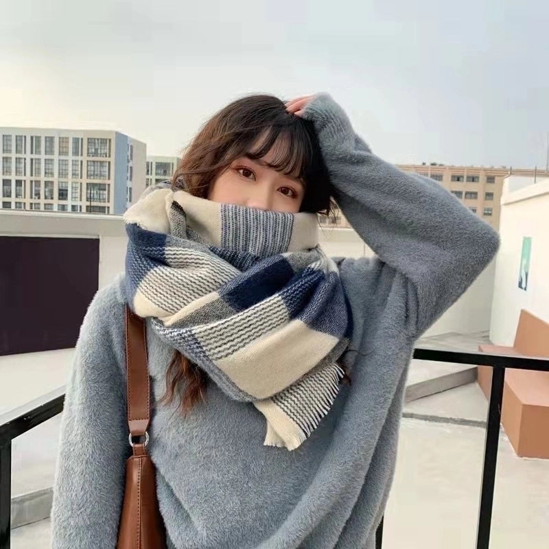 Women's Casual Streetwear Plaid Imitation Cashmere Scarf