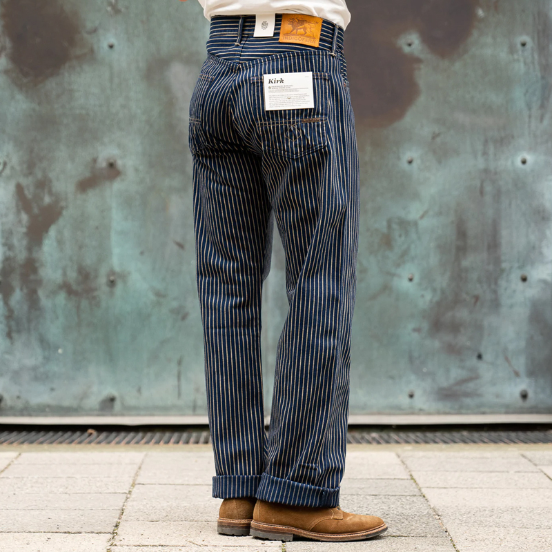 12oz Single Stripe Classic Straight Rinse Kirk Trousers