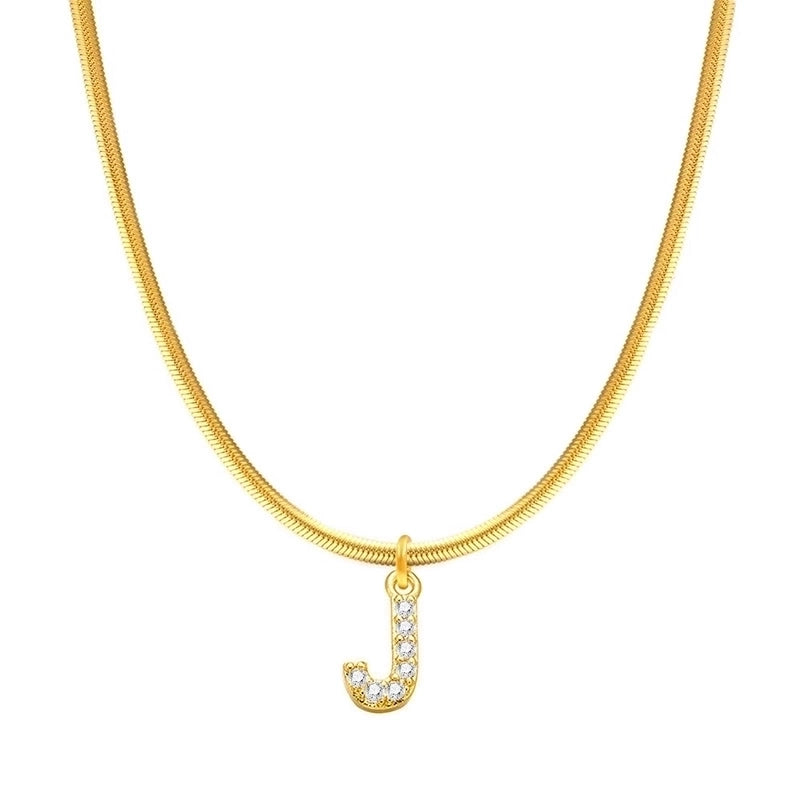 304 Stainless Steel Copper Retro Classic Style Inlay Letter Zircon Pendant Necklace