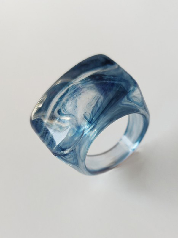 Acrylic 11 Colors Geometric Ring