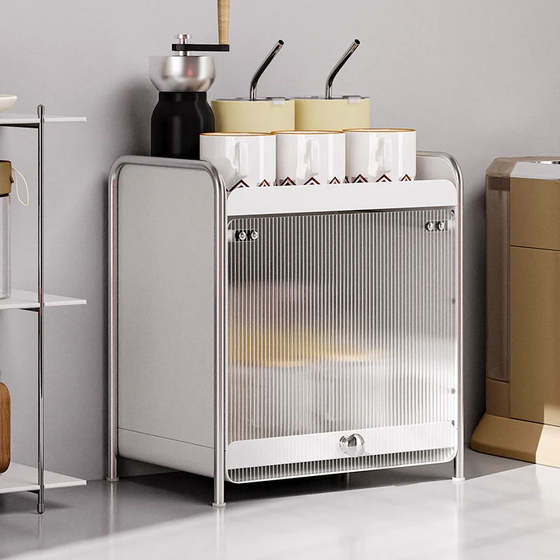 desktop cup dustproof storage cabinet cosmetic kitchen seasoning storage rack