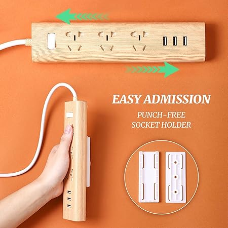 1 Pc of Socket Holder. self-adhesive Plug Holder