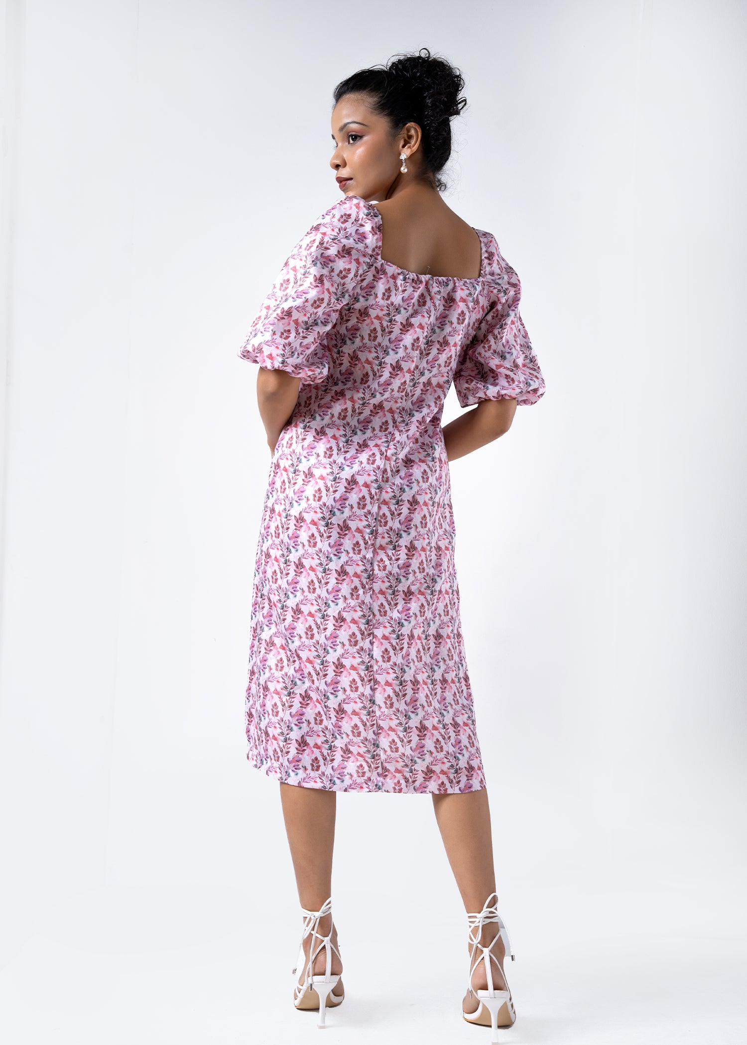 Square Neck Printed Dress