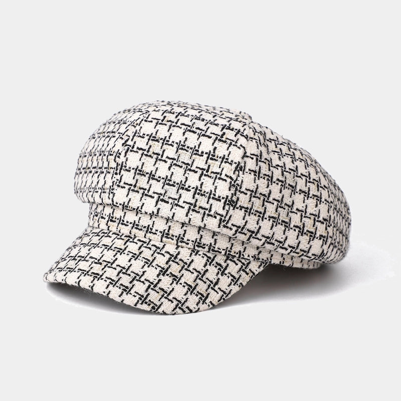 Women's Retro Printing Short Brim Beret Hat