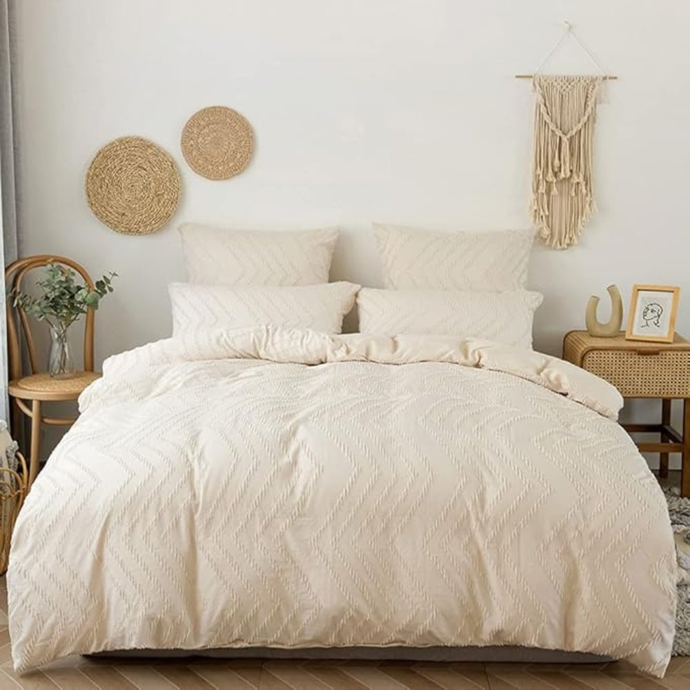 Chevron Plush Quilted Blanket | 3pcs Set