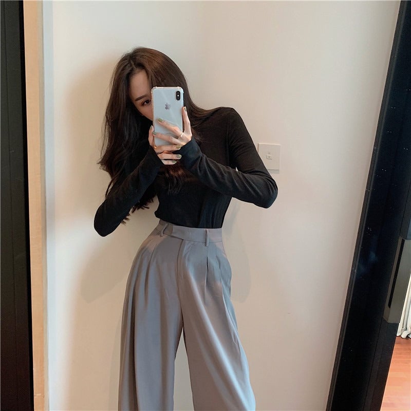 Female Solid Wide Leg Pants