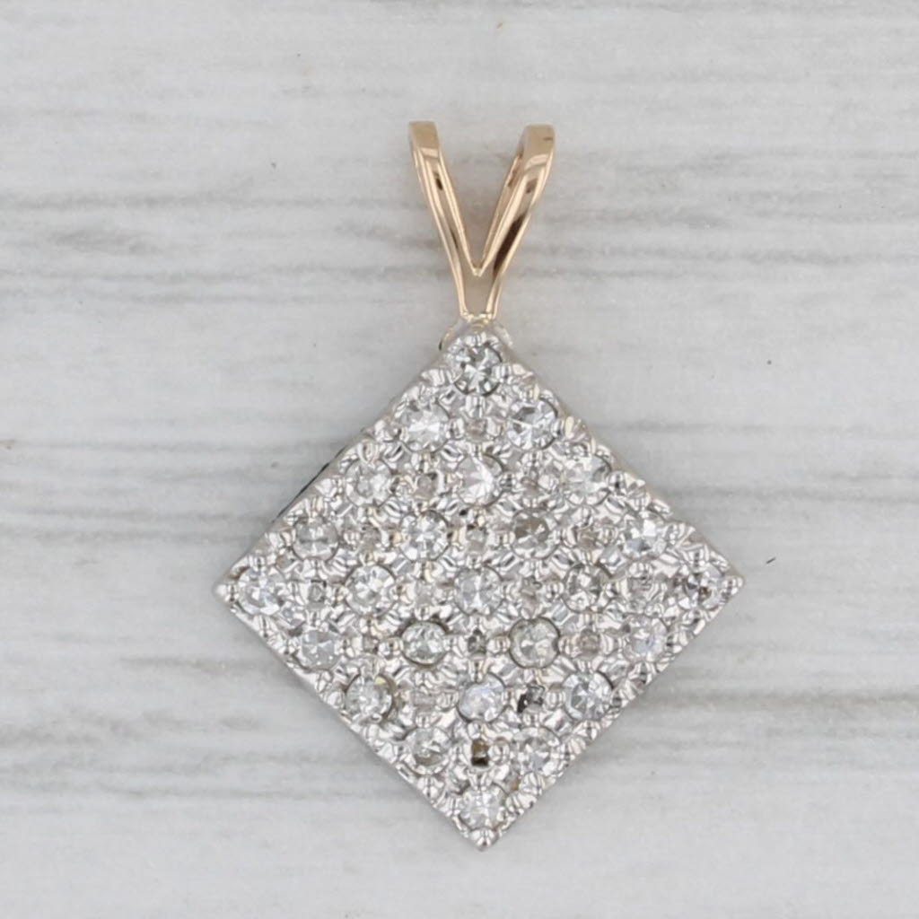 0.12ctw Diamond Pave Pendant 14k White Yellow Gold