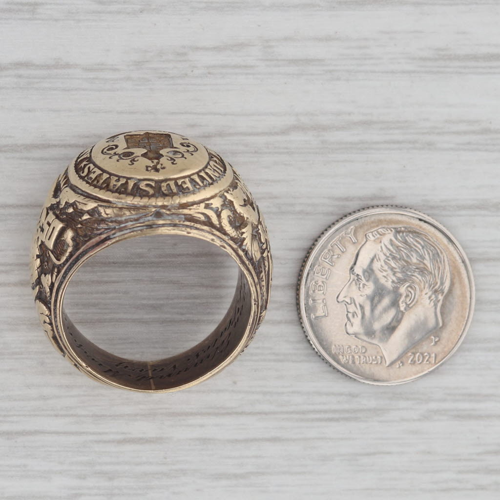 United States Naval Academy 1950 Class Ring 14k Gold Engraved Military USNA