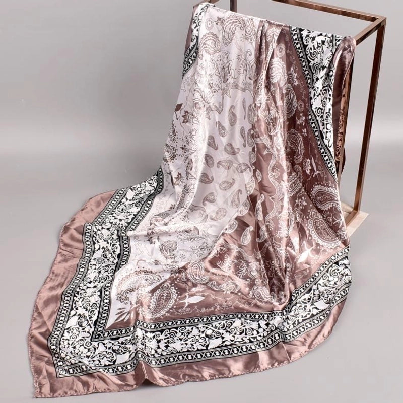 Women's Fashion Printing Satin Silk Scarves