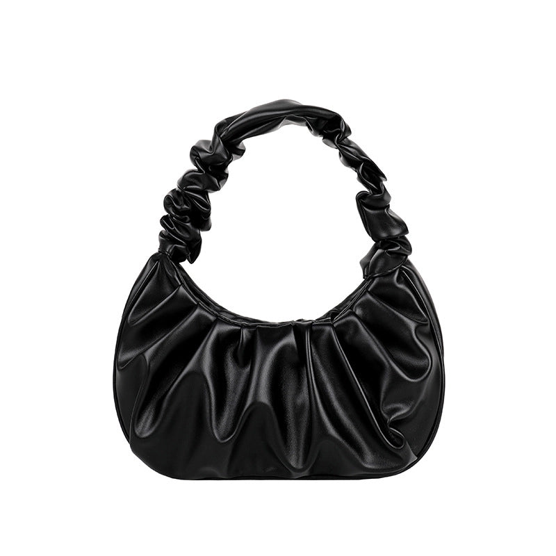 Solid Color Cloud Fold Single Shoulder Bag