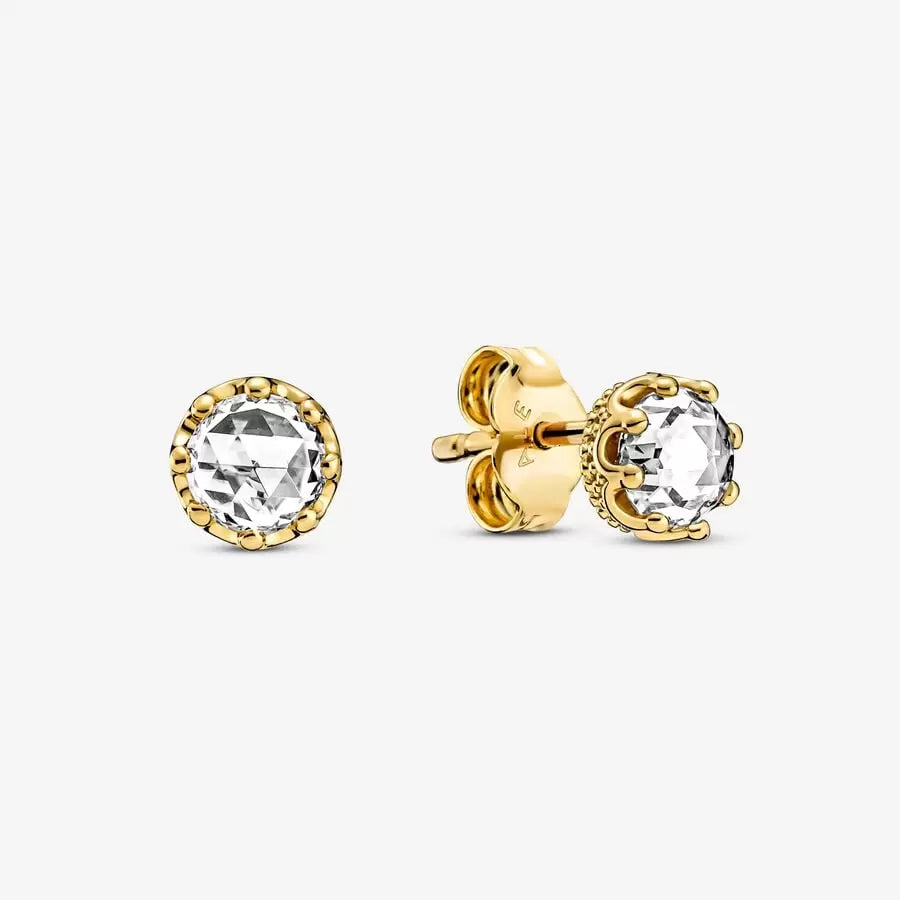 Clear Sparkling Crown Stud Pandora Earrings