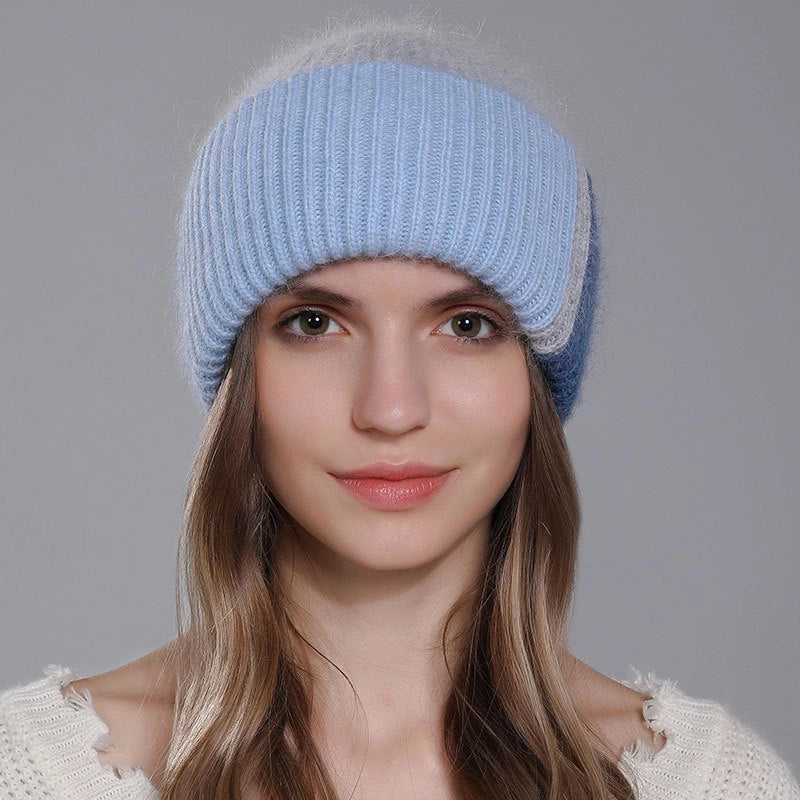 Women's Minimalist Color Block Flat Eaves Wool Cap