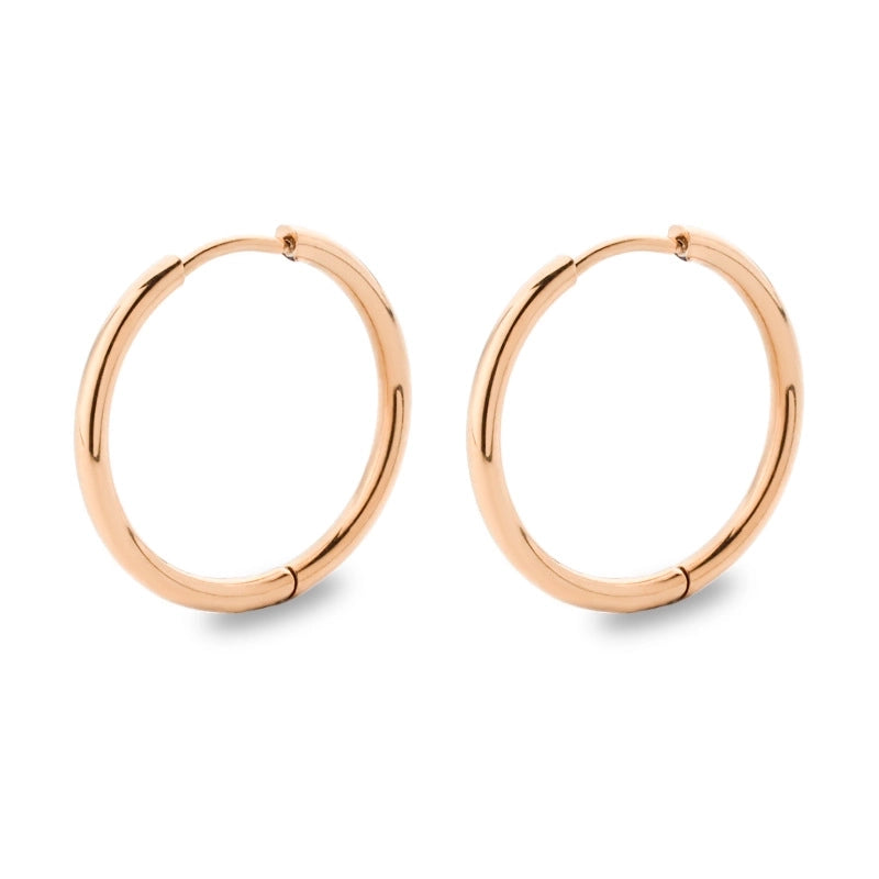 Minimalist Solid Color Stainless Steel Hoop Earrings 1 Pair
