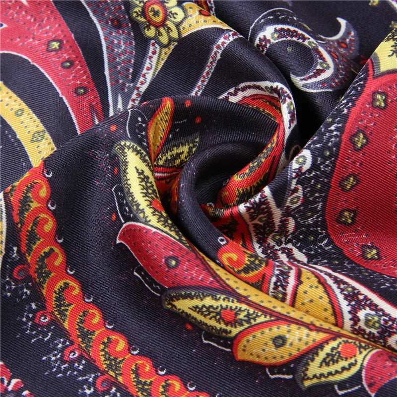 Silk Scarf 130cm Twill Silk Large Square Print Ladies Shawl Scarf