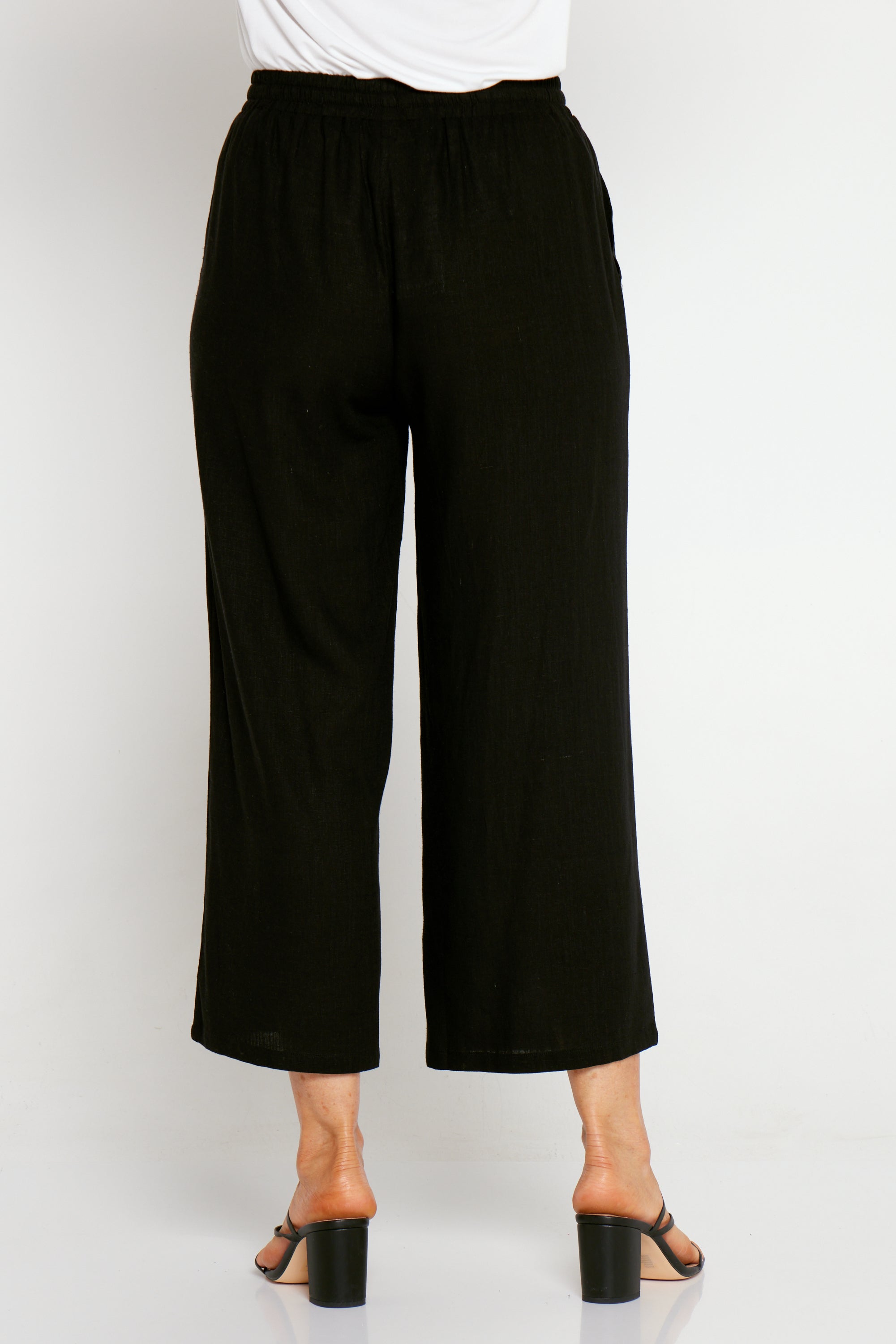 Aiko Linen Pants - Black